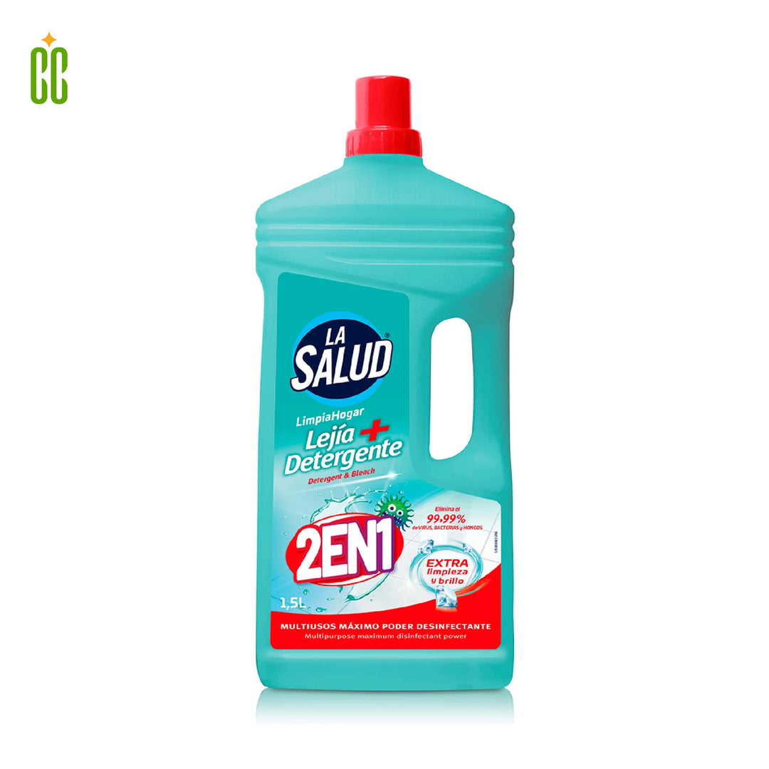 La Salud Limpiahogar 2 en 1, Lejía y Detergente, 1.5L