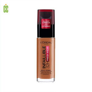 L'Oreal Paris Base de Maquillaje 32H Fresh Wear de Larga Duración, Tono (340 Cuivre Copper) 30ml