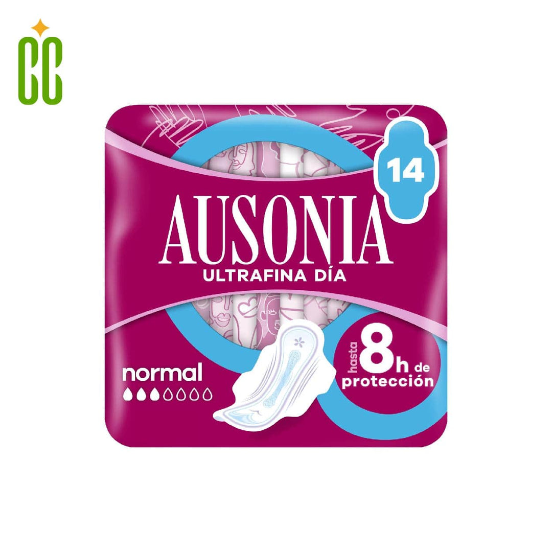 AUSONIA - Ultrafina Compresas con Alas Normal, 14 Unidades