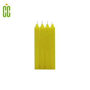 Adisco - Esencial Vela Colores Amarillo, 1 Paquete de 4 Unidades