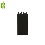 Adisco - Esencial Vela Colores Negro, 1 Paquete de 4 Unidades