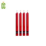 Adisco - Esencial Vela Colores Rojo, 1 Paquetes de 4 Bujías