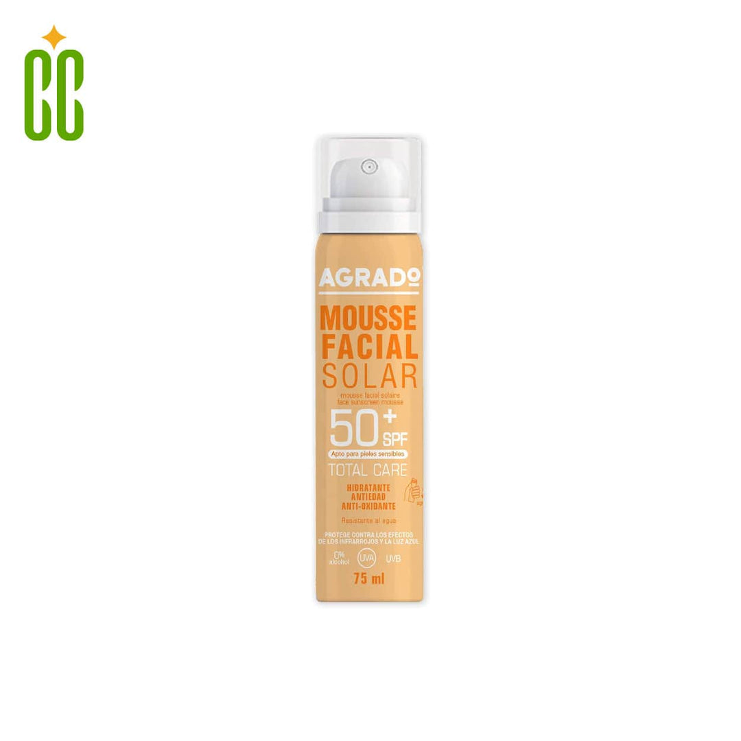 Agrado Mousse Facial Solar SPF 50+, 75ml