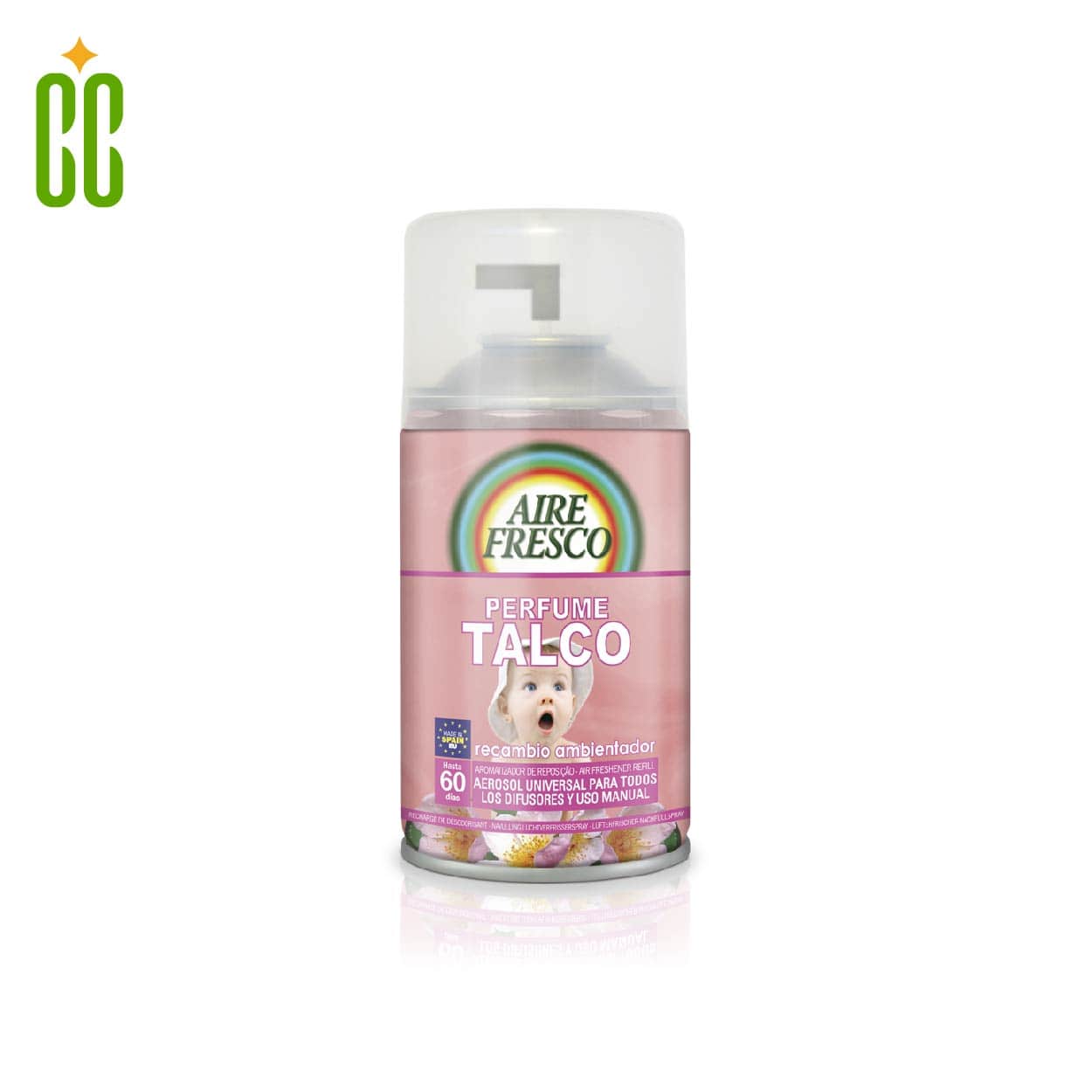 Aire Fresco Talco Ambientador para casa, coche, 250ml