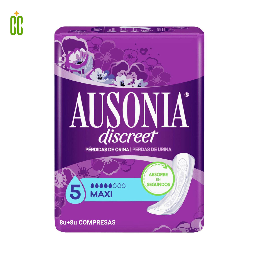 Ausonia Discreet Compresas Para Pérdidas De Orina 5 Maxi, 8 + 8 unidades