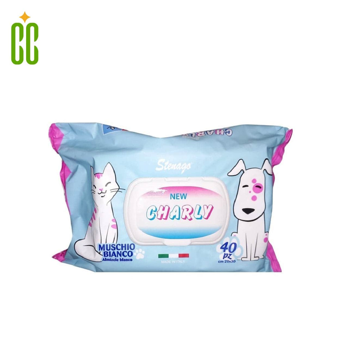Charly - Toallitas Húmedas para Mascotas, 1 Paquete, 40 unidades