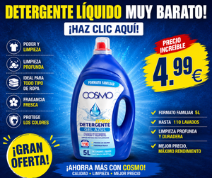 COSMO Detergente Gel Azul 5L – Poder y Limpieza para Toda la Familia