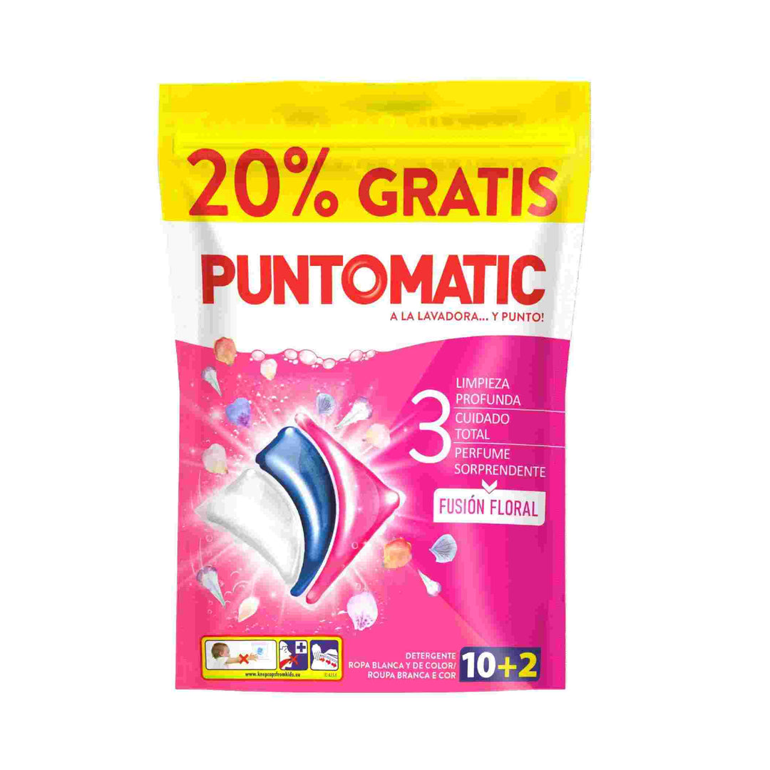 Puntomatic Detergente Fusión Floral 10+2 Pastillas, 252g