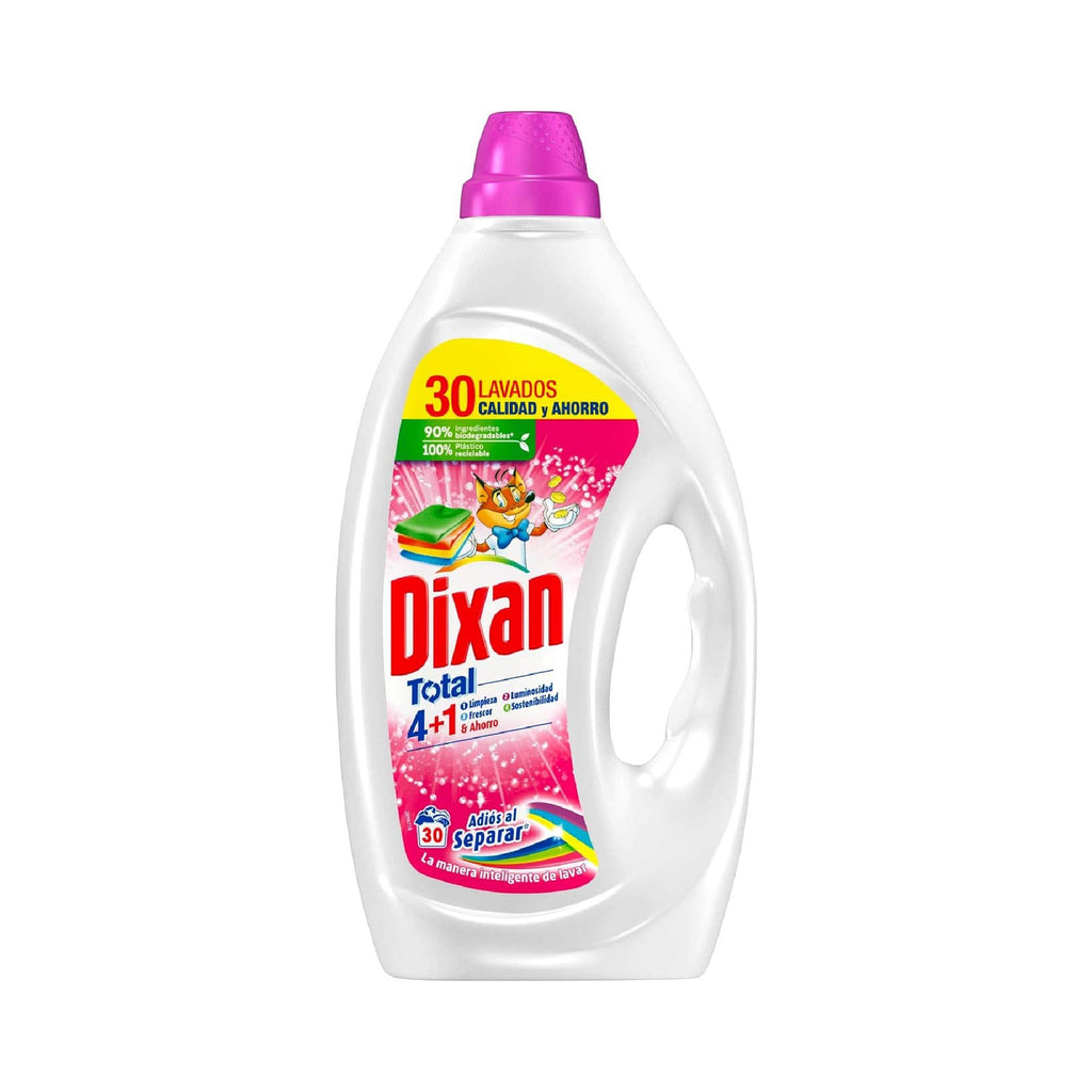 Dixan Detergente Líquido Lavadora Adiós al Separar Total 4 en 1, 1350L ...