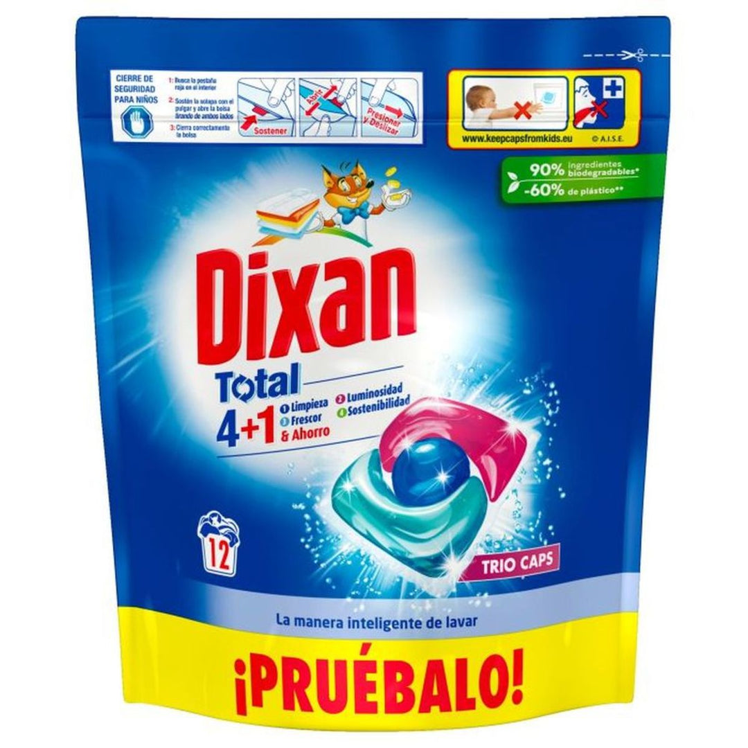 Dixan Detergente Total 4+1 Trio Caps 12