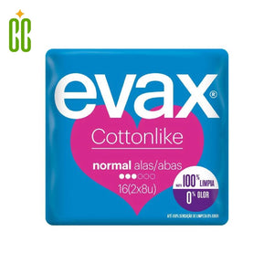 EVAX - Compresa Cottonlike Normal con Alas, 16 (2 x 8) unidades