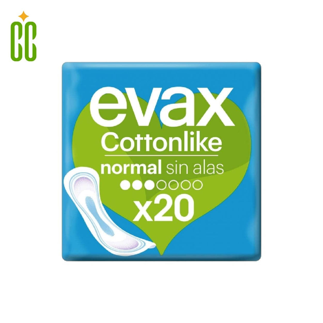 EVAX - Compresa Cottonlike Normal sin Alas, 20 unidades