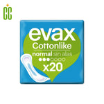 EVAX - Compresa Cottonlike Normal sin Alas, 20 unidades