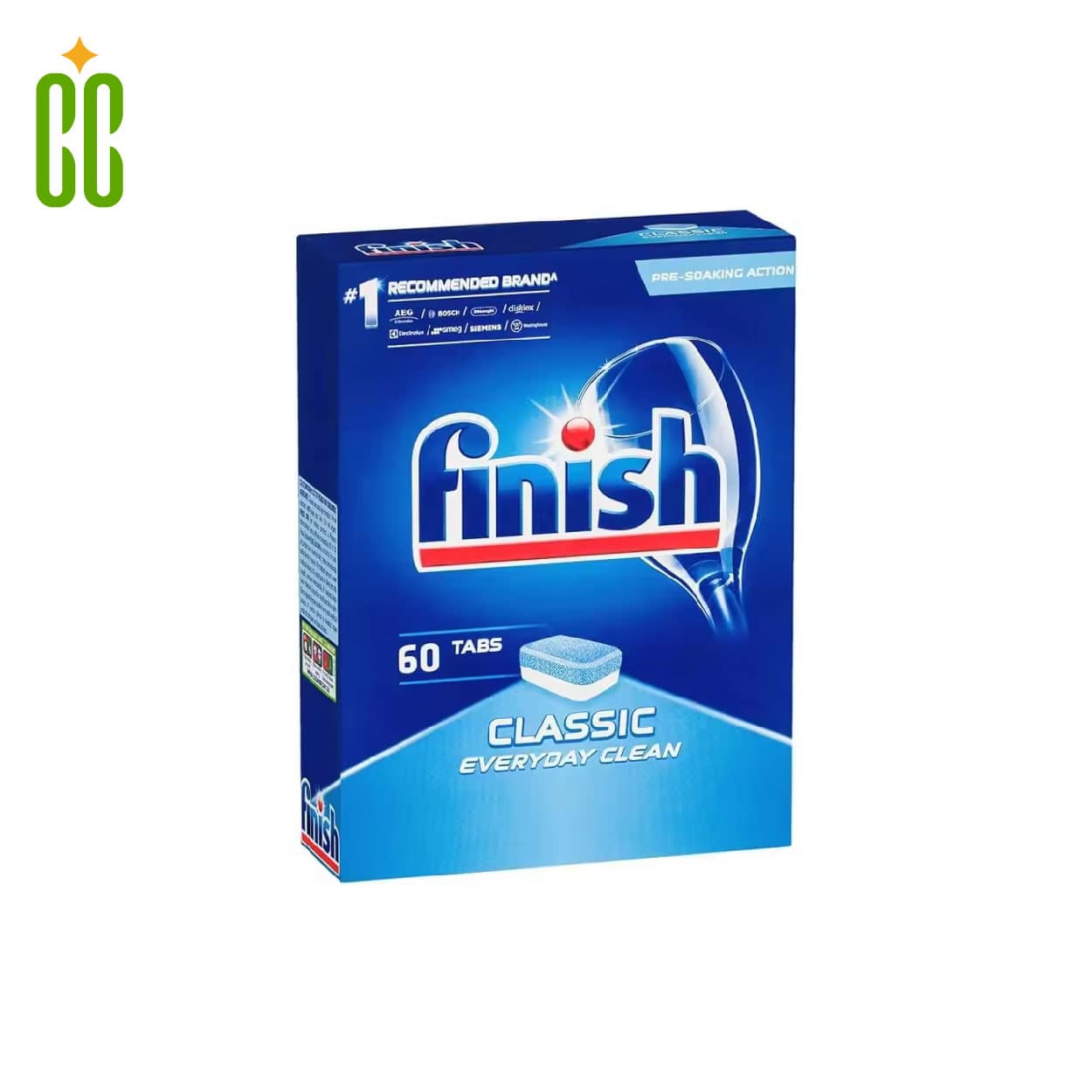 Finish Powerball Classic - Pastillas para el Lavavajillas, Limpieza Clásica, 60 Pastillas