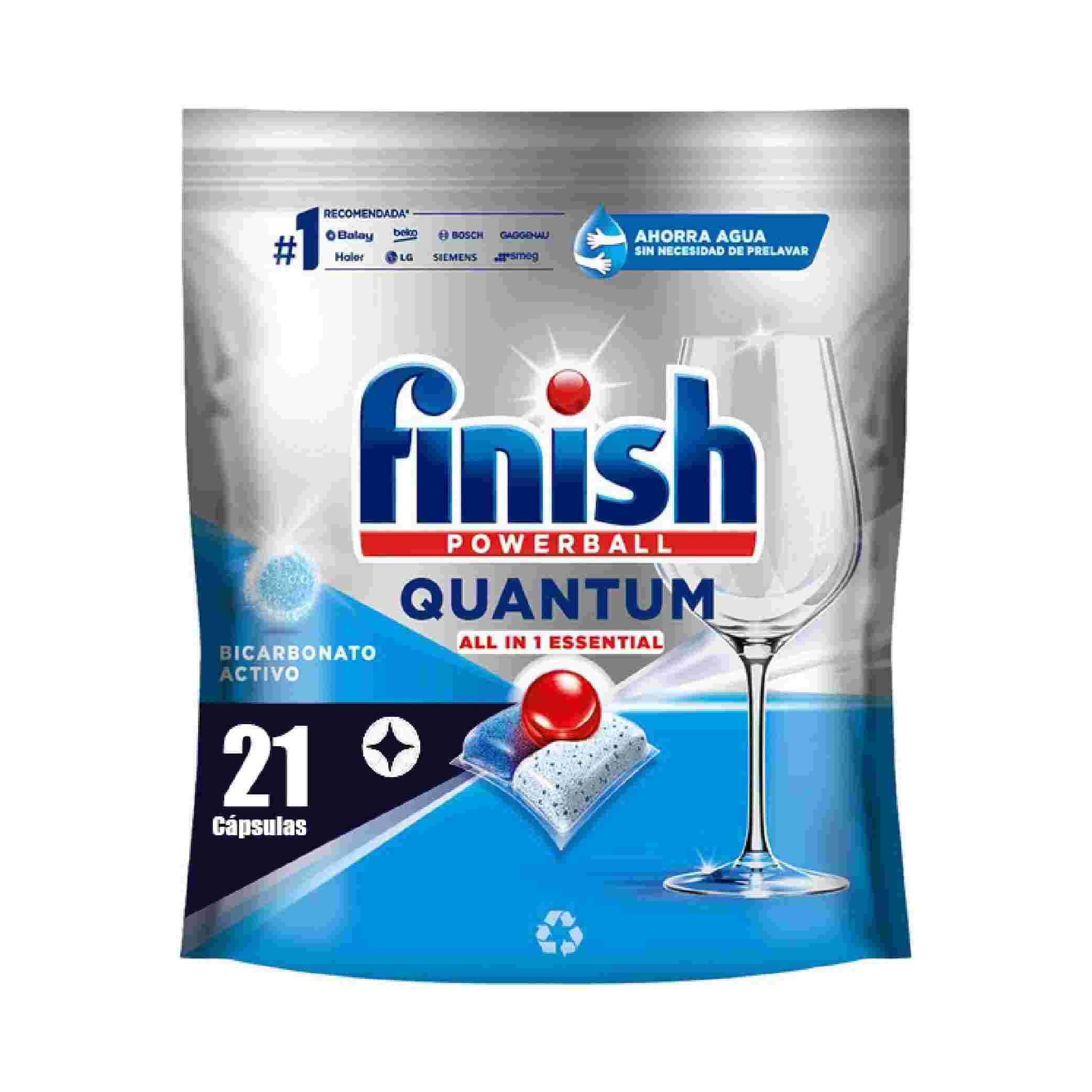 Finish Powerball Quantum Todo en Uno Essential 21 Cápsulas, 218.4g