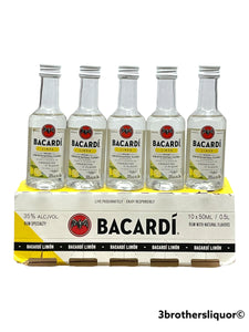 BACARDI Limón Rum – 10 x 5cl Mini Bottles + FREE 10 x Bad Apple Monster Energy Drinks
