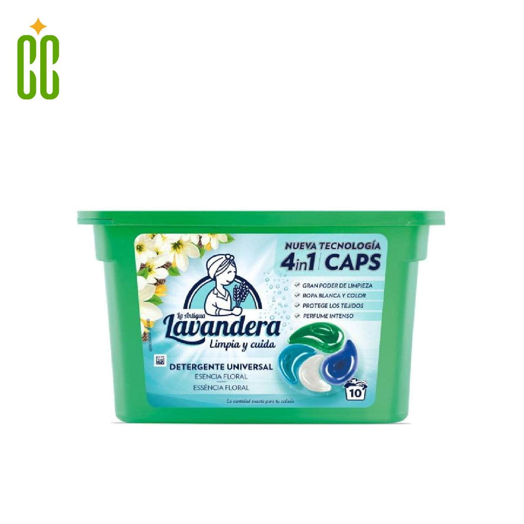 LA ANTIGUA LAVANDERA - Detergente 4 en 1, Esencia Floral Cápsulas 10