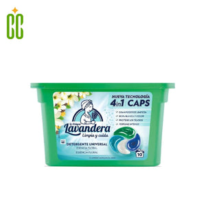 LA ANTIGUA LAVANDERA - Detergente 4 en 1, Esencia Floral Cápsulas 10