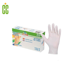 LUNA Guantes de Latex, Talla Unica, 30 unidades