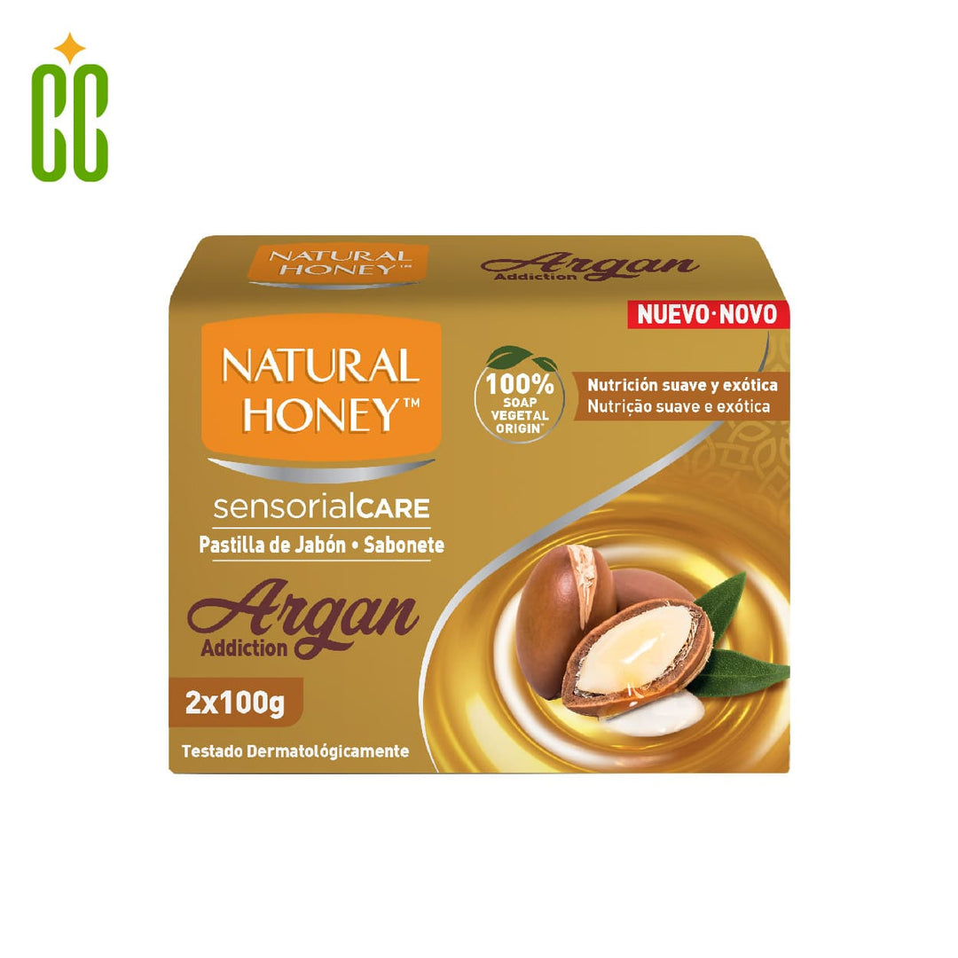 NATURAL HONEY - Jabón en Pastilla Argan Addiction, 2 x 100g