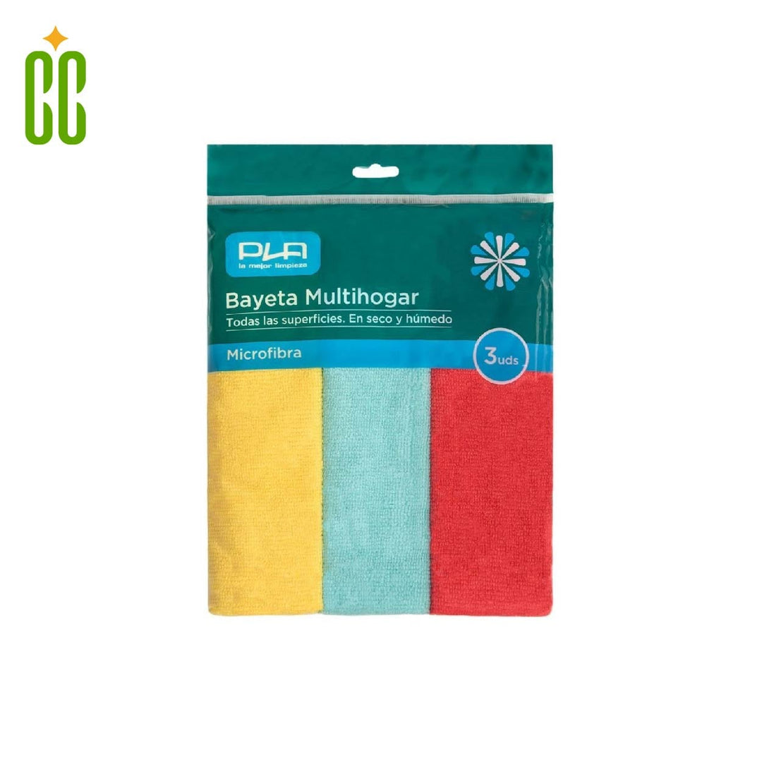 PLA Multihogar Microfibra Bayeta, 40 x 30 cm, 3 uds