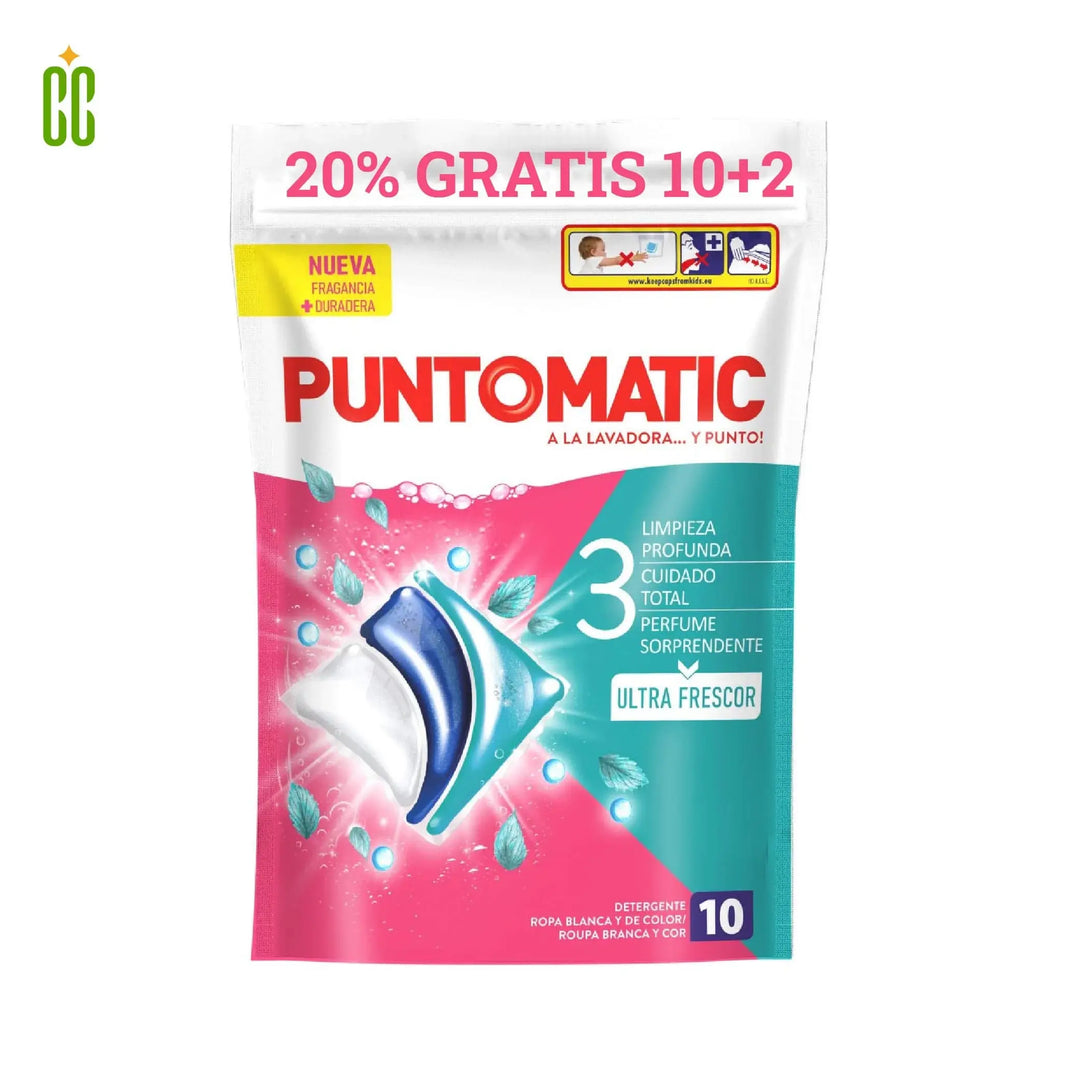 Puntomatic Ultra Frescor Detergente Bolsa 10+2 Capsulas, 210g