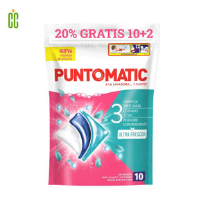 Puntomatic Ultra Frescor Detergente Bolsa 10+2 Capsulas, 210g