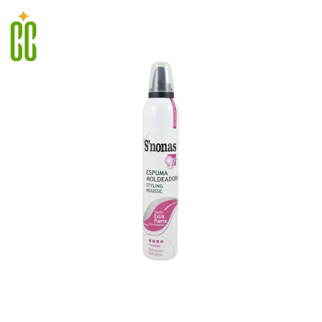 S´Nonas Espuma Moldeadora Styling Mousse, Fijación Extra Fuerte, 300ml