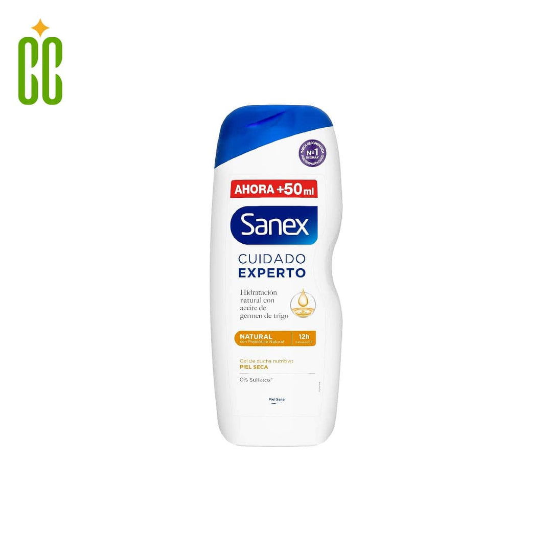 Sanex Cuidado Experto Natural, Gel de Ducha o Baño, 600ml