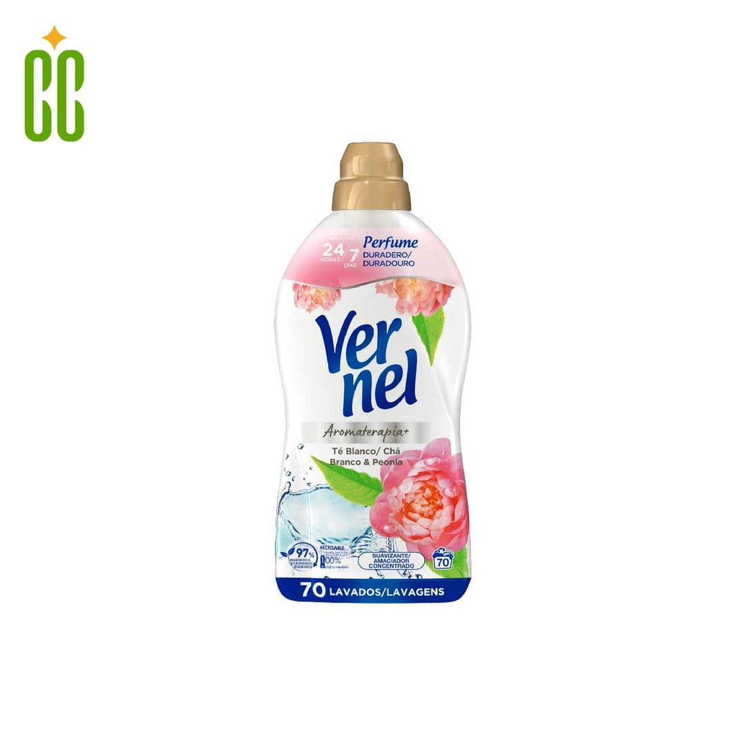 Vernel Suavizante Aromaterapia Té Blanco y Peonia (70 Lavados) 1260g
