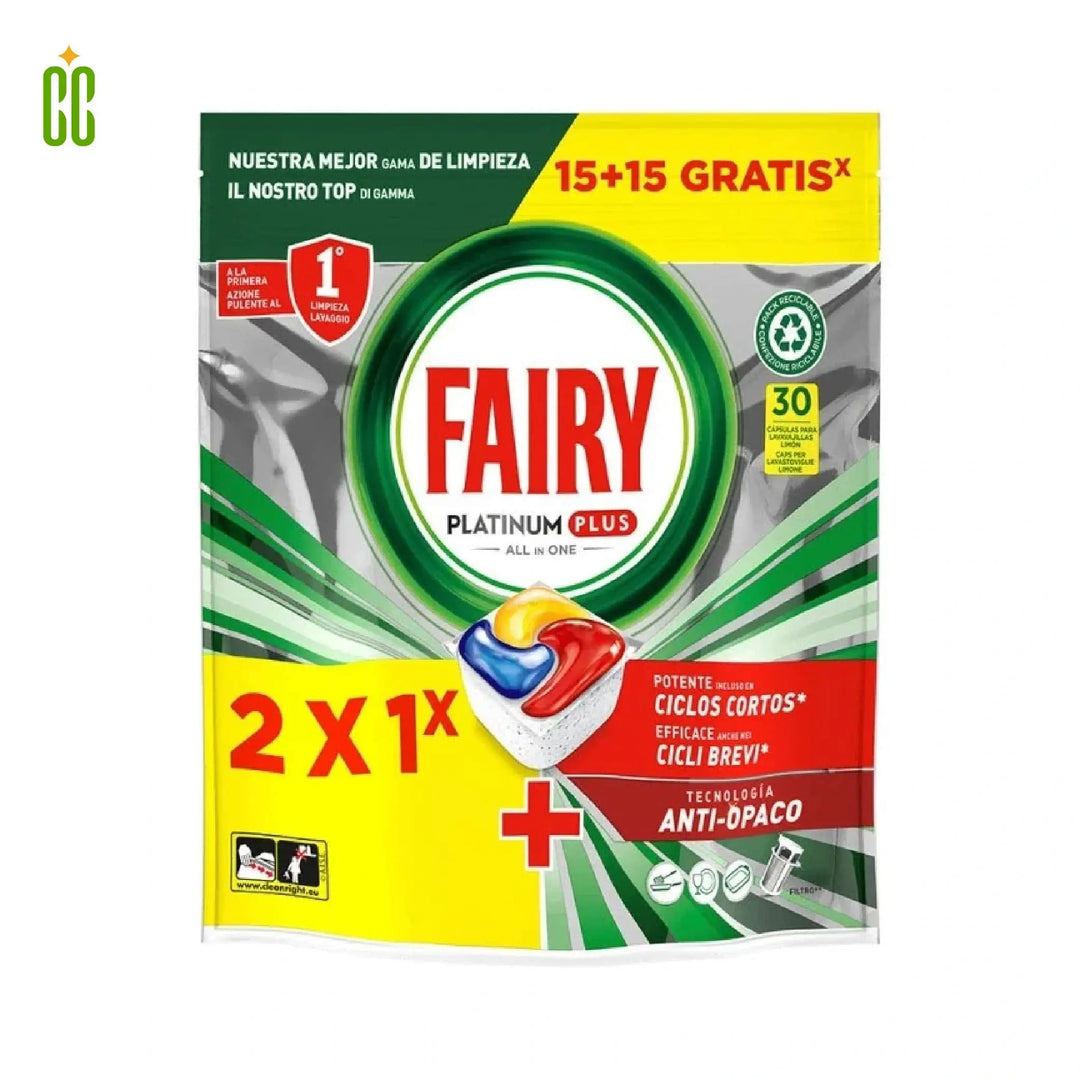 Fairy Lavavajillas Platinum Plus All in One 15 + 15 Capsulas, 465g