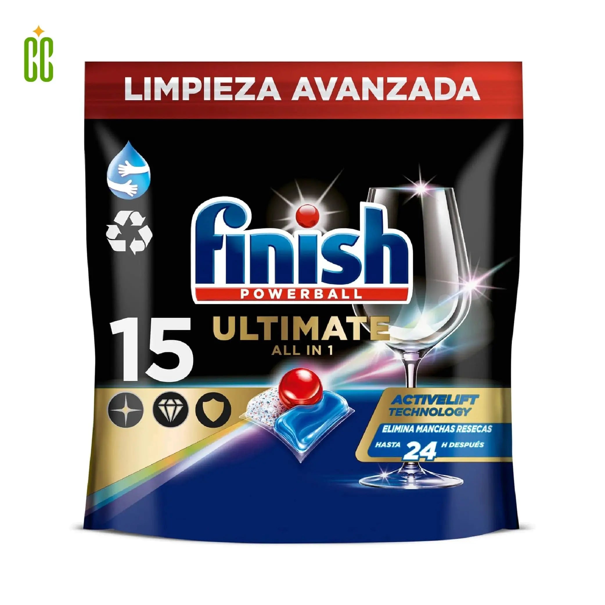 Finish Powerball Ultimate All in One Lavavajillas 15 Capsulas, 194g